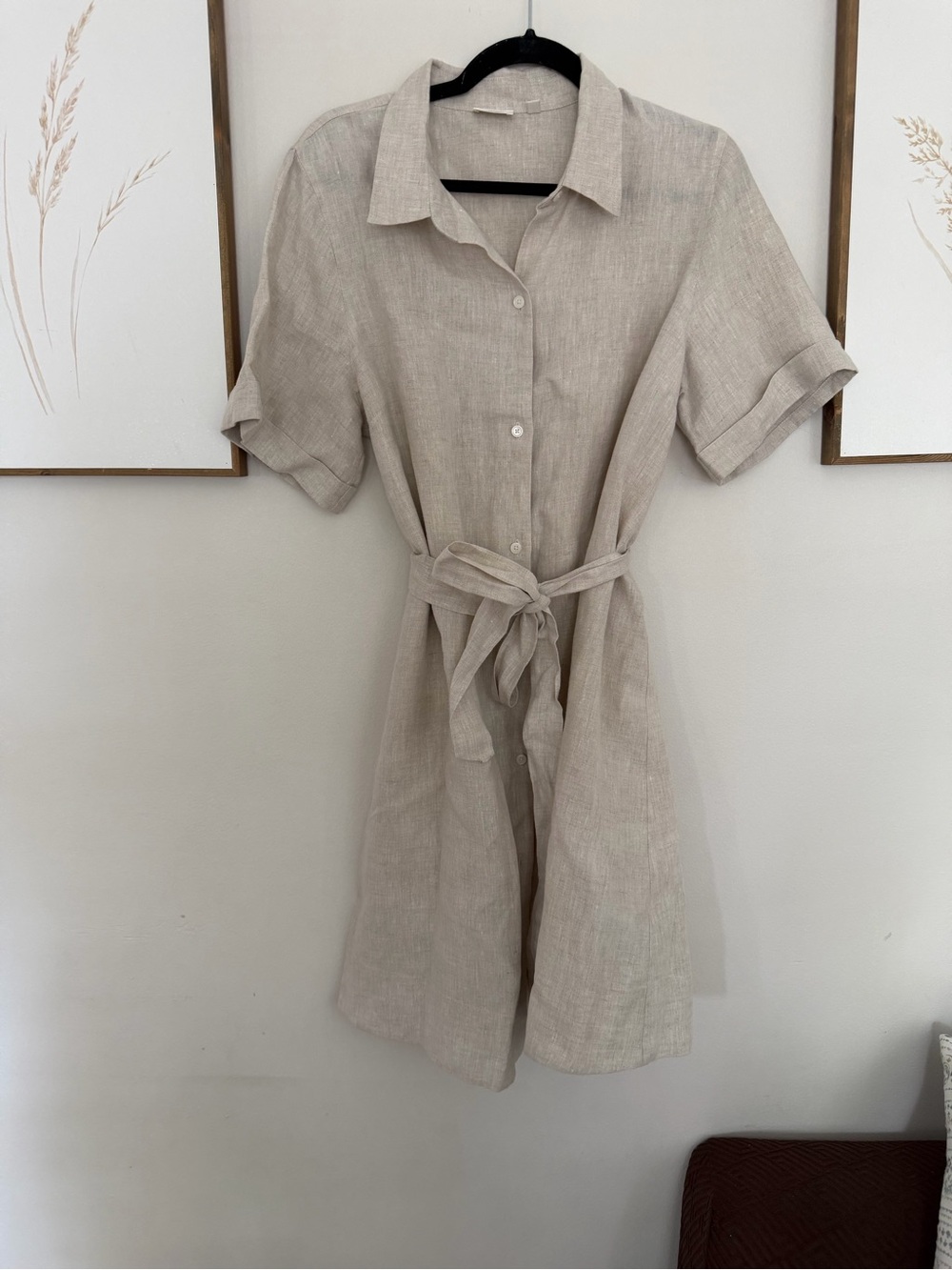 Wilfred Organic Linen eleta Mini Dress in undyed ecru